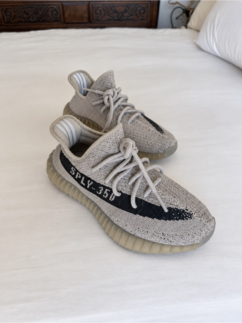 adidas Yeezy Boost 350 V2 Granite HQ2059 Gray Black Sneakers Size 6,5